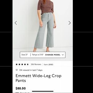 Madewell emmett wide leg pants